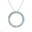 Circle Necklace With 1.76ctw Genuine Topazes White Gold Length 18in