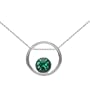 Sterling Silver May Birthstone Emerald Crystal Open Circle Pendant on 16-18in Chain Necklace