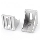 uxcell アングルブラケット 棚受 35mmx35mm アルミニウム材質 2ホール ライトアングル 2個入り