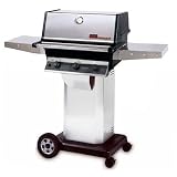 MHP Gas Grills TRG2 Infrared Propane Gas Grill W SearMagic Grids On Stainless Cart