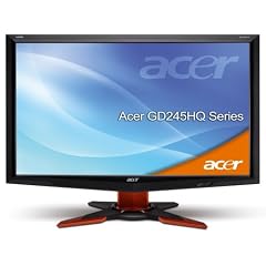 Acer GD245HQbid 61 cm (24 Zoll) widescreen TFT Monitor (VGA,DVI,HDMI, Kontrastverh�ltnis 80000:1, Reaktionszeit 2ms, 120Hz, 3D) schwarz/rot