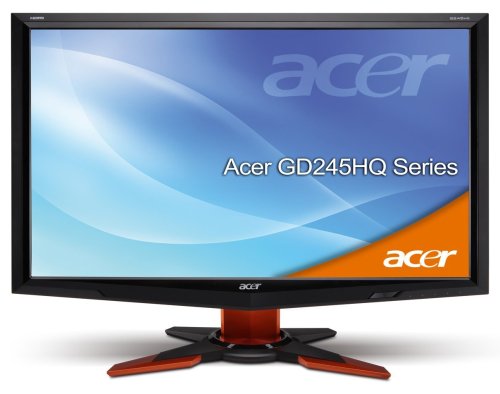 Acer GD245HQbid 61 cm (24 Zoll) widescreen TFT Monitor (VGA,DVI,HDMI, Kontrastverhältnis 80000:1, Reaktionszeit 2ms, 120Hz, 3D) schwarz acer 24 zoll