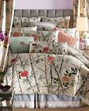 Dransfield Ross Moonlight Garden Bed Linens Square Lisbon Printed Poppy Pillow