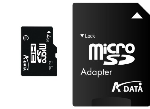 A-Data 4 GB microSDHC Class 6 Flash Memory Card FFP AUSDH4GCL6AP Black