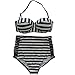 Cocoship Hollow Vintage High Waisted Bikini Engraving Swimsuits Swimwear (FBA)