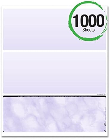 Business Standard Voucher Check Stock (Check On Bottom with two stubs / vouchers on top) - Blank Check Paper - Versacheck Refills: Form #1002 - Blue - 1000 Sheets per Ream