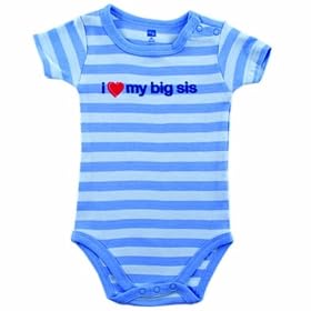 Hudson Baby Premium Shoulder Snap Bodysuit - Boys Siblings, I Love My Big Sis - 3-6 months