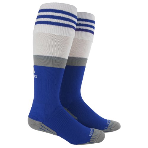 Adidas Elite Traxion Soccer Socks, Cobalt/White/Aluminum 2, Large/Men's 9-13/Women's 10-12