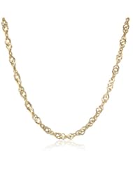 10K Gold 2mm Singapore Chain Necklace, 16"