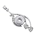Souarts Heart Carve White Rhinestone Snap Pendant Fit Snap Mini Button
