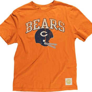 Chicago Bears Reebok Buttonhook Retro Logo Vintage Premium Orange T-Shirt - M