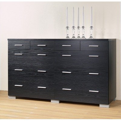 Vancouver Bedroom Double Dresser in Black Woodgrain