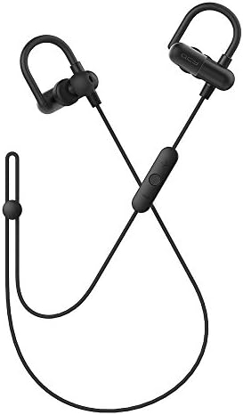 Latest QY11 Bluetooth Headphones with Memory Metal Ear Hooks Wireless Bluetooth 4.1 APT-X In-Ear Sports Earbuds Noise Cancelling Earphones Build-in Microphone with Headphone Box - Black