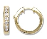 3 / 4 Carat Channel Set Diamond Earrings in 14k Yellow Gold ( with Safety Lock ) - B00022C79S