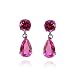 14k White Gold Pink Topaz and Created Pink Sapphire Dangle Earrings