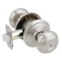 Schlage F40VGEO619 Georgian Privacy Knob, Satin Nickel