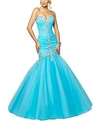 Sexy  Crystal Ruched Corset   Waistline Sweetheart Mermaid Prom Dress/Party Dress  With Ruffles