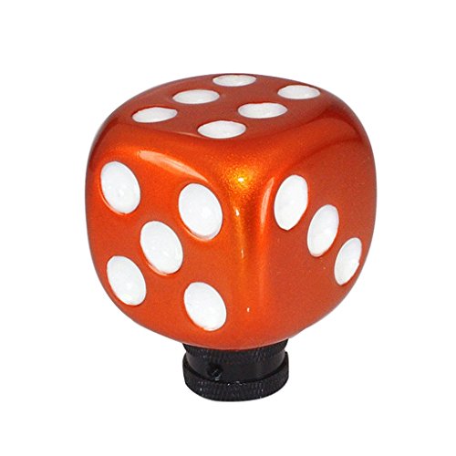 Mavota Funny Stick Shift Knob Dice Steering Wheel Knob Gear Shifter Knob Manual with 3 Adapter Fit Car Truck SUV Orange