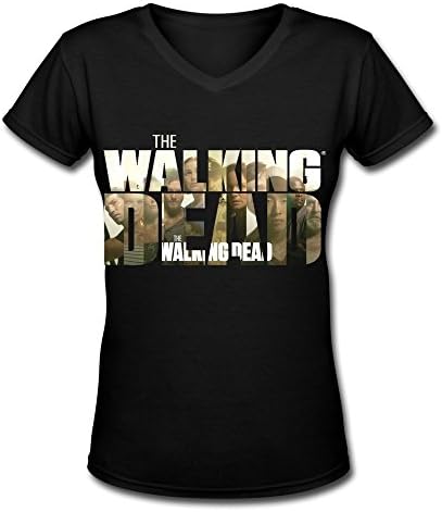 Women's Black V Neck T Shirt The Walking Dead Family