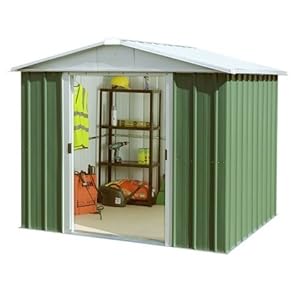 Belfast 7'5" x 8'9" GEYZ Apex Metal Shed With FREE Anchor Kit: Amazon 