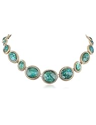 Napier Gold-Tone Green Collar Necklace, 19"