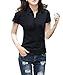 FACE N FACE Women's Cotton V Neck Polo Short Sleeve Casual Tops Tshirt