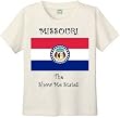MISSOURI - THE SHOW ME STATE - FLAG - BigBoyMusic Youth Designs - White T-shirt