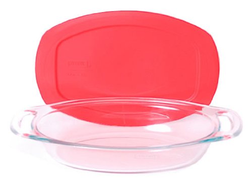 Pyrex Easy Grab 1.3-qt Oval with Red Plastic Cover
