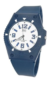 Q&Q Navy Blue Silicone Unisex Watch with White Dial # VQ68J015Y