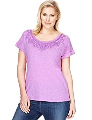 Plus Floral Embroidered Studded Top
