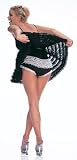 Leg Avenue Ruffle Back Rhumba Panty, Black/White, Medium/Large