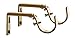 Meriville Set of 2 Gold Curtain Drapery Rod Bracket for 1 1/4-Inch Rod, Adjustable