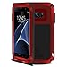 Galaxy s7 Edge case,Feitenn Shockproof Heavy Duty Extreme Hybrid Armor case Aluminum Metal Bumper Soft Rubber Military Hard Case for S7 Edge (Red)