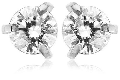 14k White Gold Die Struck 3-Prong Diamond Stud Earrings (.20 cttw, J Color, I2 Clarity) (1/5 cttw)
