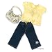 Starlight Party Outfit with Jeans, Blouse and Bag ~ Fits 18" American Girl Dolls
