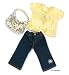 Starlight Outfit ~ Includes Trendy Peasant Blouse, Jeans and Sequins Bag ~ Fits 18 American Girl Dolls ~ Winter Special