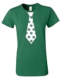 Juniors Short Sleeve Green Shirt with Clover Tie