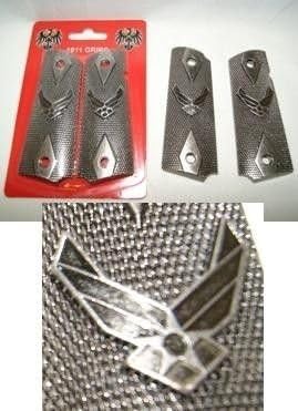 (Licensed) US Air Force Seal 1911 Pistol Grips (Diamond Cut Made of Pewter)