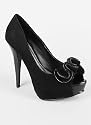 Ruffled Peep Toe Platform Heel