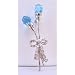 B277 Aquamarine Crystals Two Teardrop Tulip Brooch Stem & Bow Tulip Brooch Image