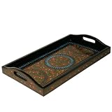 Handmade Lacquer Decorative Platter / Tray With Intricately Hand-etched Design (Thailand)