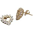14K Yellow Gold Diamond Heart Earrings