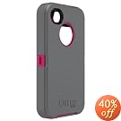 Otterbox Defender Series Hybrid Case & Holster for iPhone 4 & 4S  - Retail Packaging - Peony Pink/Gunmetal Grey