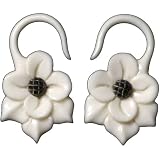 Pair of Bone with Black Water Buffalo Horn Hooks - BY28B: 8g
