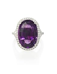 Diamond and Purple Amethyts 14k White Gold Ring