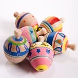 Painted Wooden Spin Tops