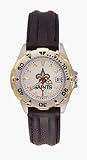 New Orleans Saints Women's All Star Watch with Black Leather Band