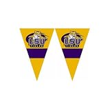 LSU Tigers NCAA 25Ft String Of 6 x 9 Party Pennants (Flags)
