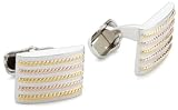 Donald Trump Mens Domed Rectangle Tri Colored Cufflinks, Multicolor, One Size