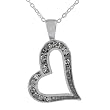 Sterling Silver CZ Heart Pendant